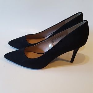 Black Faux Suede Pumps